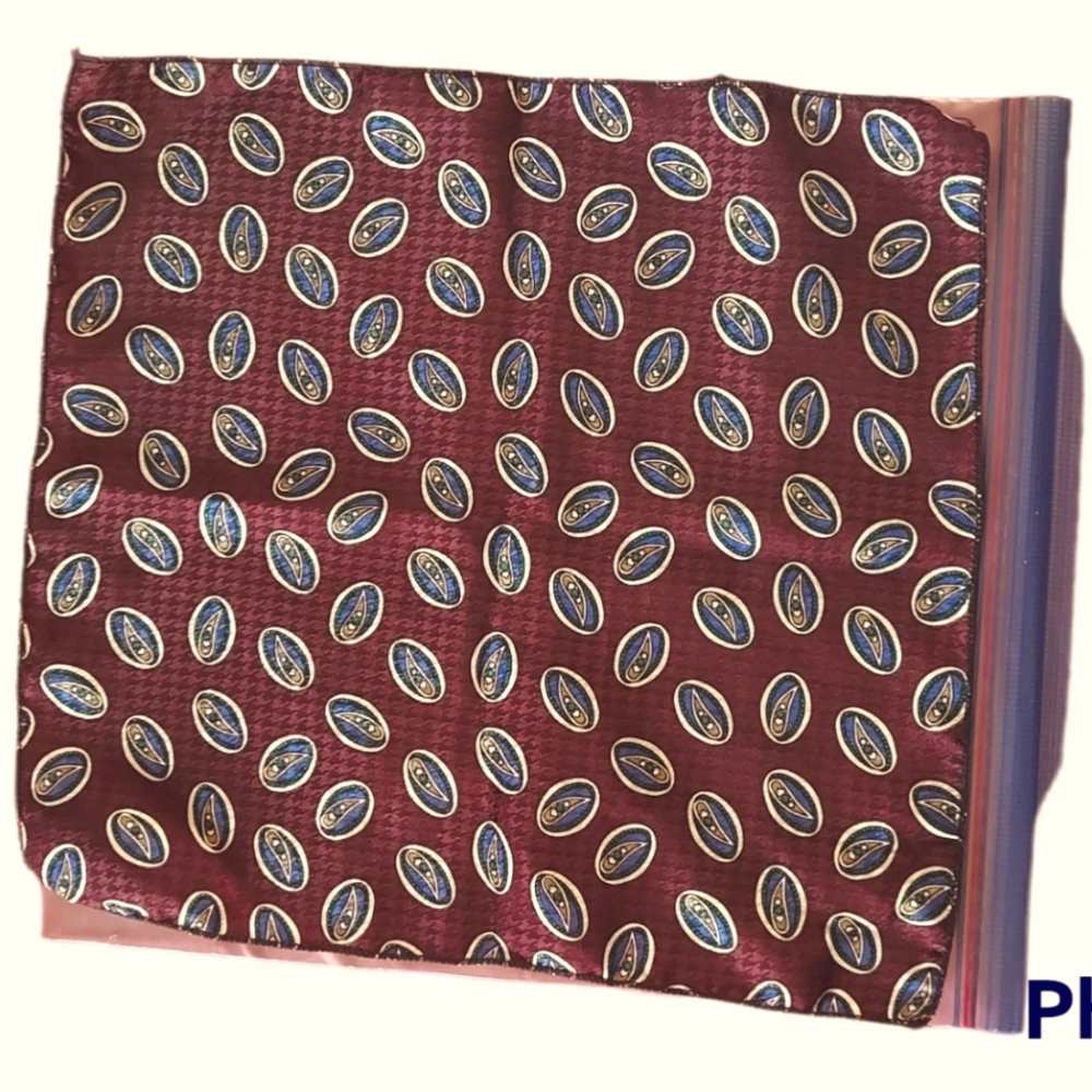 1 VINTAGE Handkerchief, pocket square purple